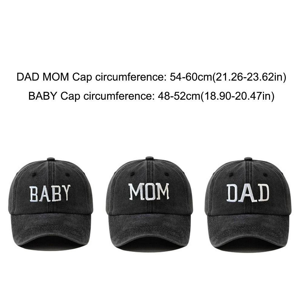 Cotton Parent-child Baseball Hats Vintage Outdoor Sunscreen Hats DAD MOM BABY Embroidery Caps