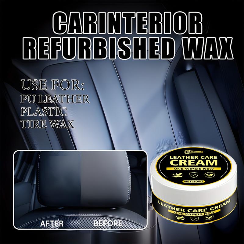 Multi-functional Car Interior Refurbishing Cream - Powerful polishing wax for leather, plastics, tires, and dashboards; multi-fu