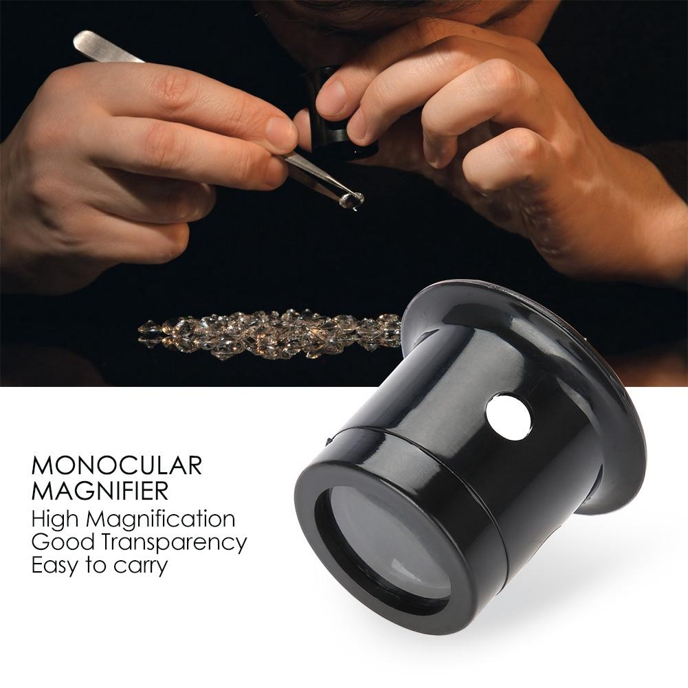Portable Monocular Magnifier Magnifying Glass Watch Jewelry Repair Tools Loupe Lens (10X)