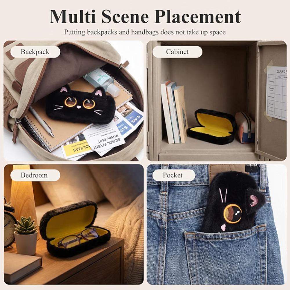 Plush Glasses Case Hard Shell Sunglasses Holder Portable Eyeglass Case