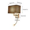 Minimalist Modern Wall Lamps Living Room Bedroom Bedside E27 LED Lighting with Rectangle Texture Shade Decoration