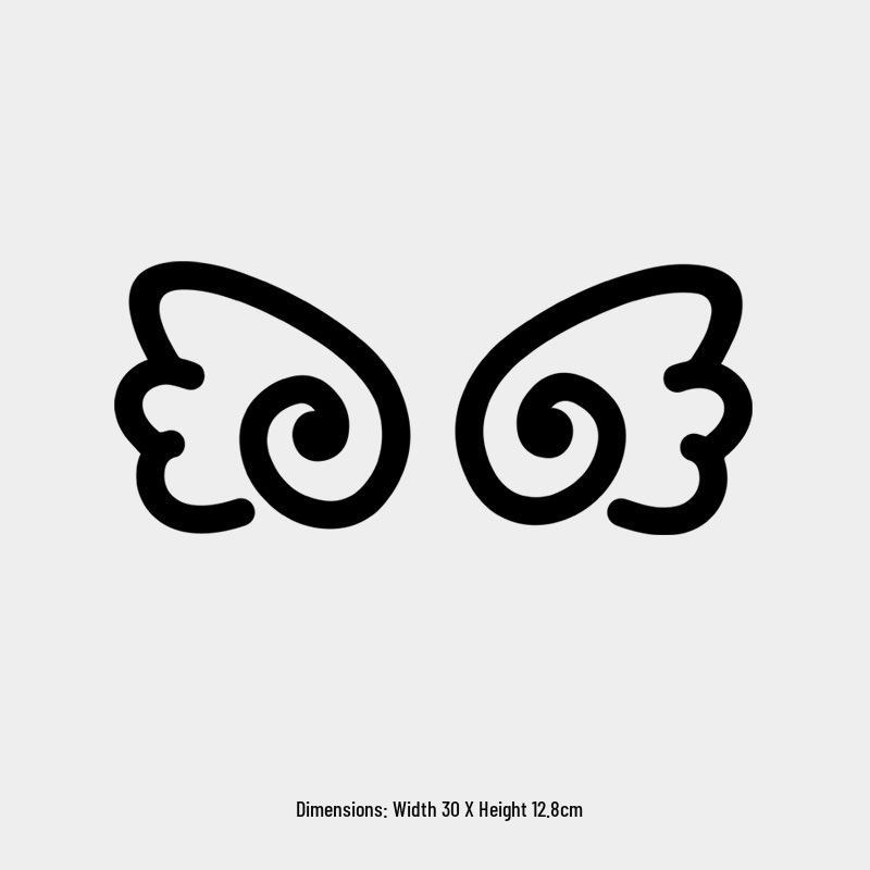 Reflective Cartoon Wing Sticker for Rearview Mirror, Tail, and Windshield