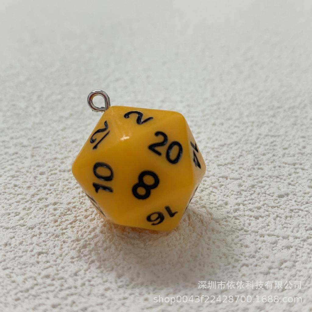 Manufacturer's real shot 20-sided sieve dice transparent solid color multi-sided dice bag pendant earrings keychain DIY accessories