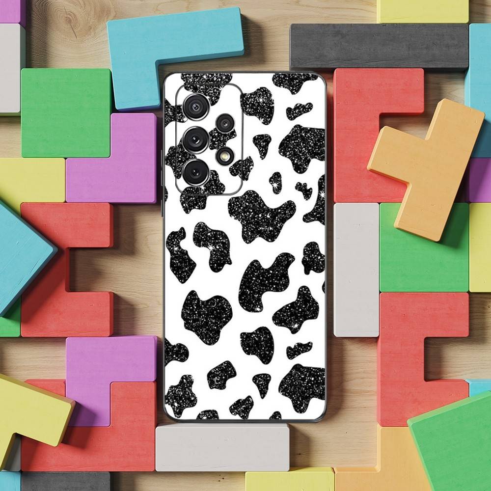 Cute Cartoon Print Cow Case For Samsung S23,S25,S20,S10,S9,S21,S24,S22,Ultra,FE,Plus,Lite,Soft Silicone Black
