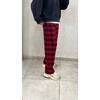 Unisex Red Black Plaid Pattern Pajama Boots Re7byk
