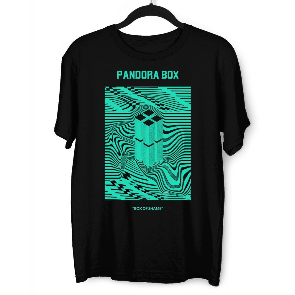 

Pandora Box Abstract and Surreal Tee Box Of Shame Crew Neck T-shirt L