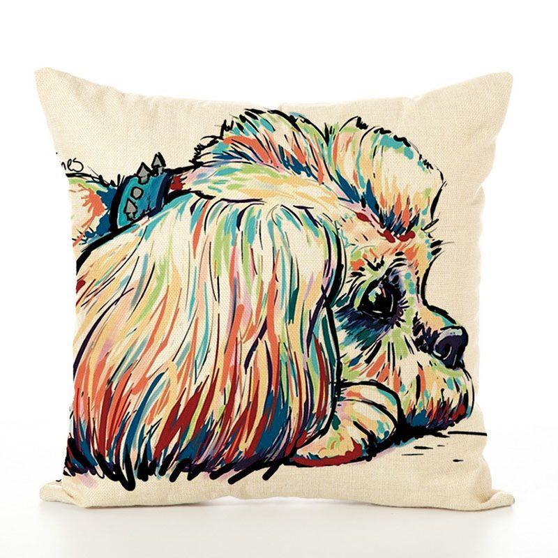 Pet Cute Dog Pillow Case Throw Pillow Cover Sofa Cushion Cover Home Office Decor