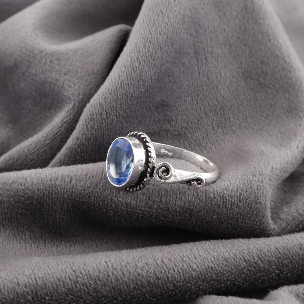 Tanzanite Handmade Gemstone Ring, 925 Solid Sterling Silver Ring Artisans Jewelry, Ring For Engagement Gift