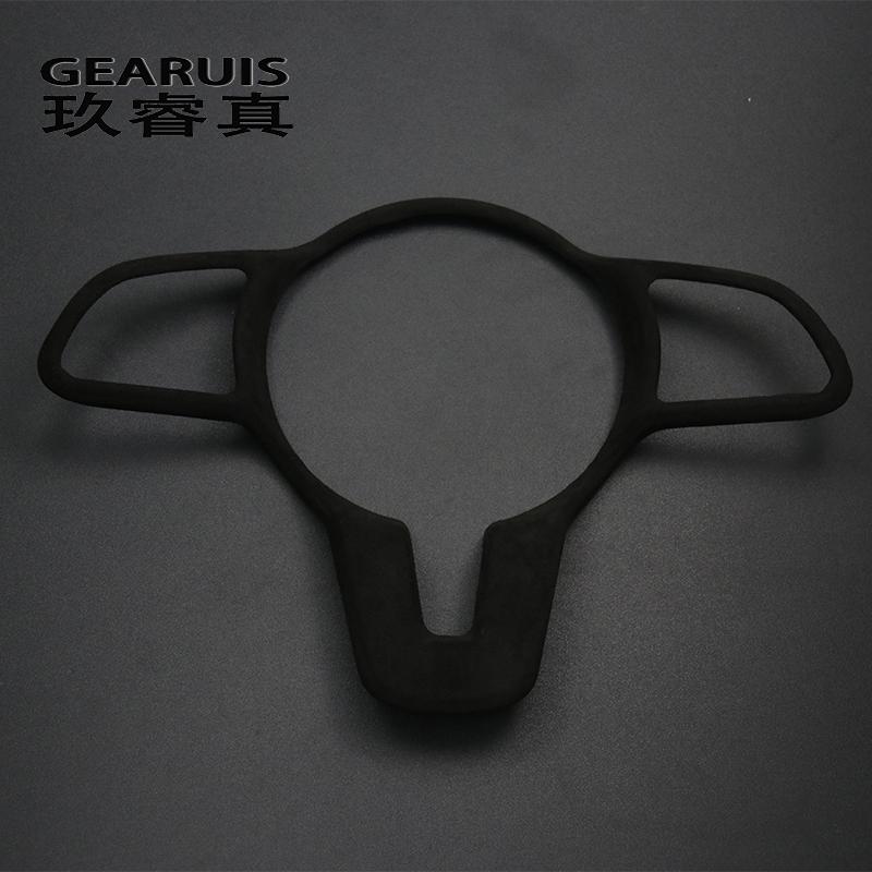 Suede Car Wrapping ABS Steering Wheel Buttons Cover Stickers Trim for Mercedes Benz A C E Class GLB GLC GLE W205 W167 W177