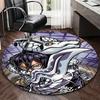1pc Mikey Artbook's Snake Headphones Anime Cartoon Design Round Carpet - Office Chair Mat, Non-Slip Rug for Home Decor, Living Room, Bedroom