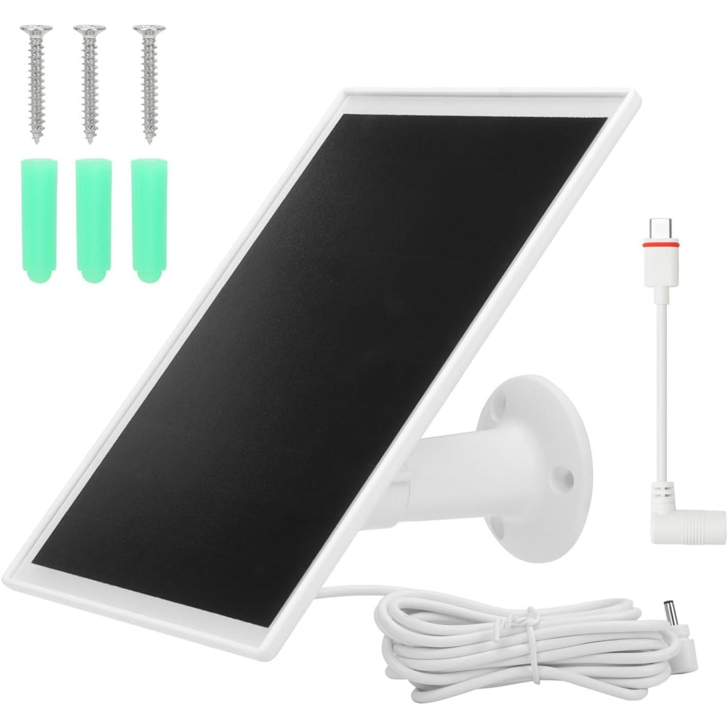 

6W Solar Panel for Ring Camera, Adjustable Solar Panel Compatible with Ring Spotlight Cam Plus/Pro and Cam Battery, IP65 Waterproof Solar Charger белый