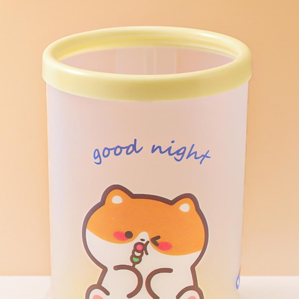 Folding Pen Holder Cute Cartoon Round Folding Pen Holder Student Office Desk Stationery Storage Box