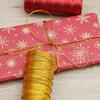 (100 Meters/roll) 1mm Wide 16 Strand Braided Hollow Gold Wire Gift Box Packaging Zip Tie Holiday Party Decoration Ribbon DIY