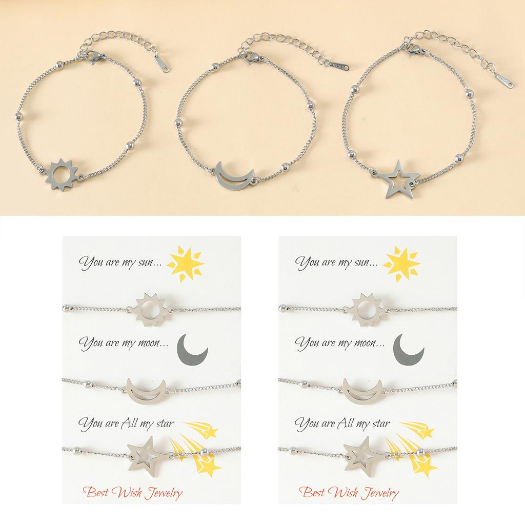 Für Sonne Mond Stern Freundschaft Passende Armbänder Distanzbeziehungsarmbänder für Freunde Ihn Sie Mutter Tochter Geschenk