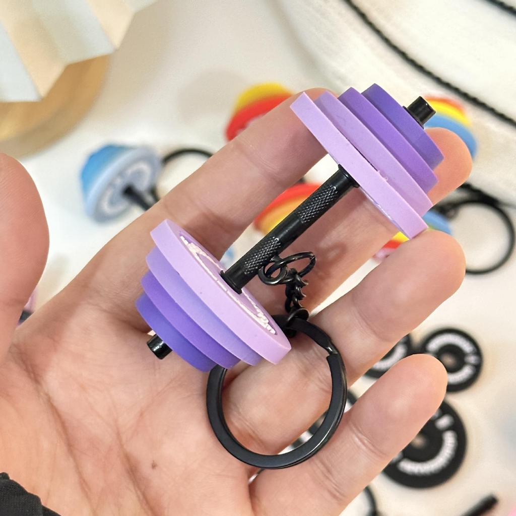 High-Value Yoga Dumbbell Keychain: Sports Style Bag Pendant