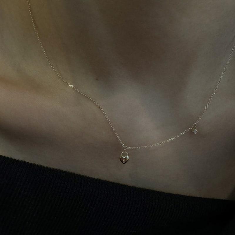 MARQUEMENT 14K Heart Locking Necklace