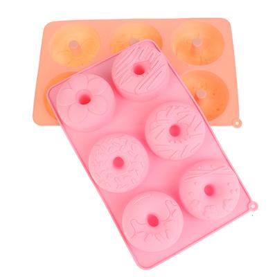 Stampo in Silicone per Ciambelle 6 Cavità Stampo per Cioccolato Stampo per Pasticceria Pane Torta Antiaderente Stampo per Dessert Strumento per Fare Ciambelle Vassoio da Forno Fai da Te