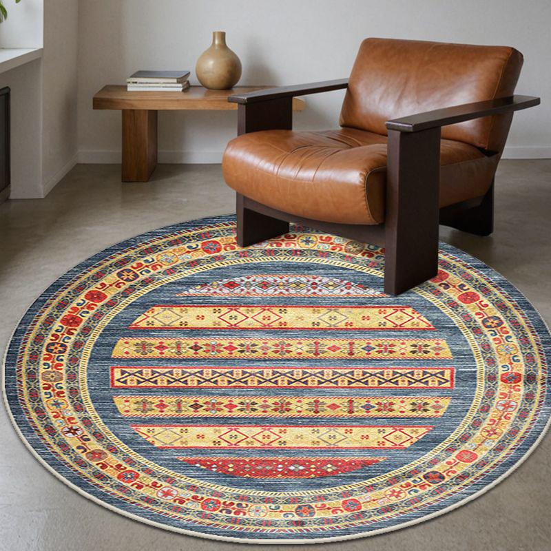 Vintage Bohemia Round Rug Chair Mat Fluffy Carpet Living Room Home Decor Large Area Rugs Antiskid Bathroom Entrance Foot Mats