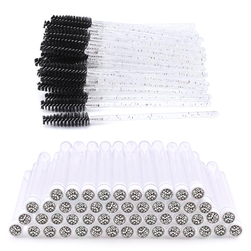 NEW Leopard Style Reusable Eyebrow Brush Tube Eyelash Extension Applicator Disposable Mascara Wand Diamond Eyelash Brush Tube