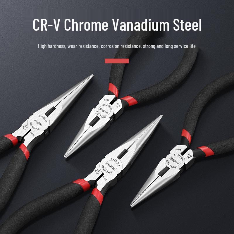 High-Quality Precision Needle Nose Pliers - 5 & 6 Inch, Handmade Jewelry Pliers, Round Bent Flat Nose, Toothless Design