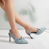 Women Sandals Street Style Buckle Strap Women Pumps Pointed Toe Thin High Heels Shoes Women Banquet Slingback Party Shoes