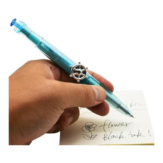Maydahui 8pcs Novelty Ship Steering Wheel Ballpoint Pens, 0.5mm Black Ink, Cute and Funny Submarine Design, Rotating Pens for School, Office, Party