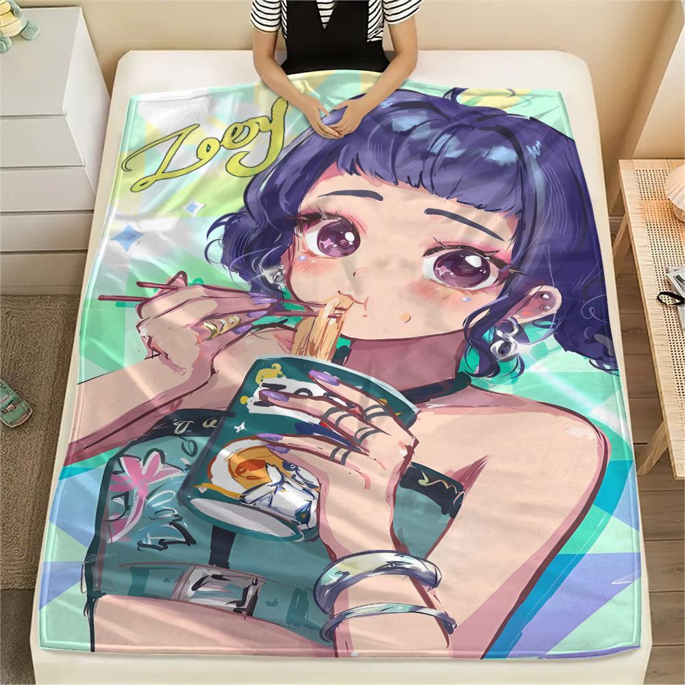 1PC Kpop Demon Hunters Print Flannel Blanket, High Quality All Seasons, Home Decor, Warmth and Comfort, Perfect for Christmas Gifts