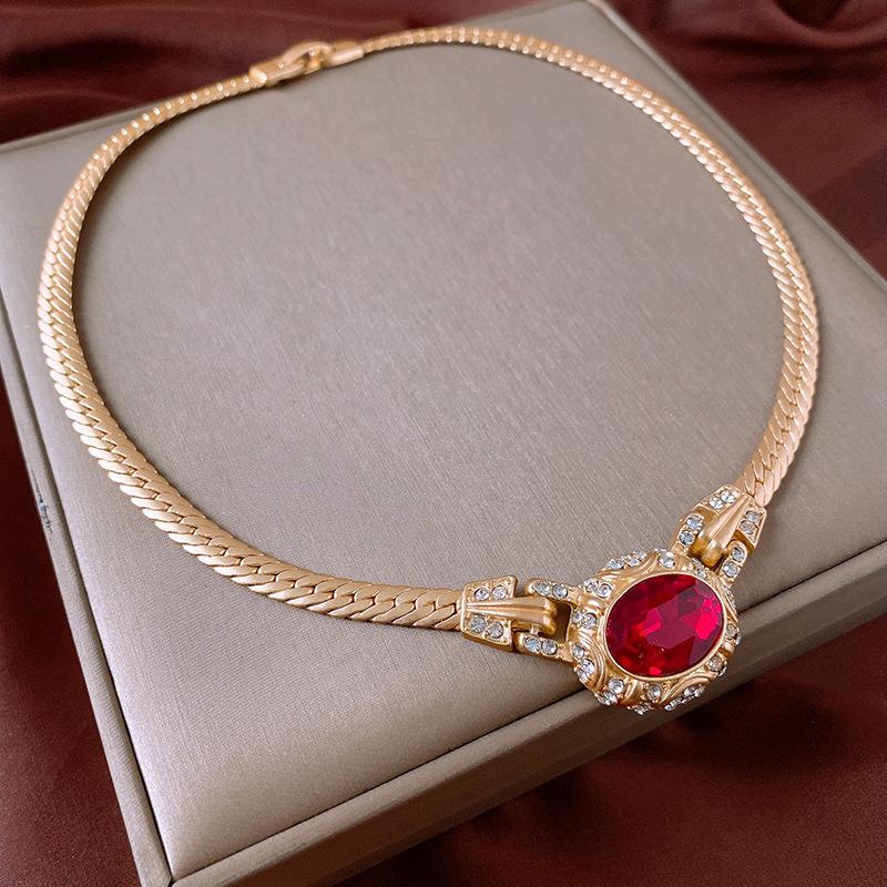 

Бриллиантовое круглое колье-цепочка «Змеиная кость» в средневековом винтажном придворном стиле, цепочка для свитера, высококачественная бижутерия