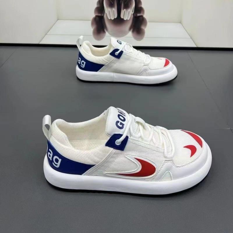 Модные дизайнерские белые кроссовки на платформе с цветными блоками для мужчин — фото 9