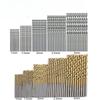60Pcs/set Titanium-plated Twist Drills  Drill Bits, Open-hole Drilling Straight Drilling Round Shank Small Twist Drill Combination