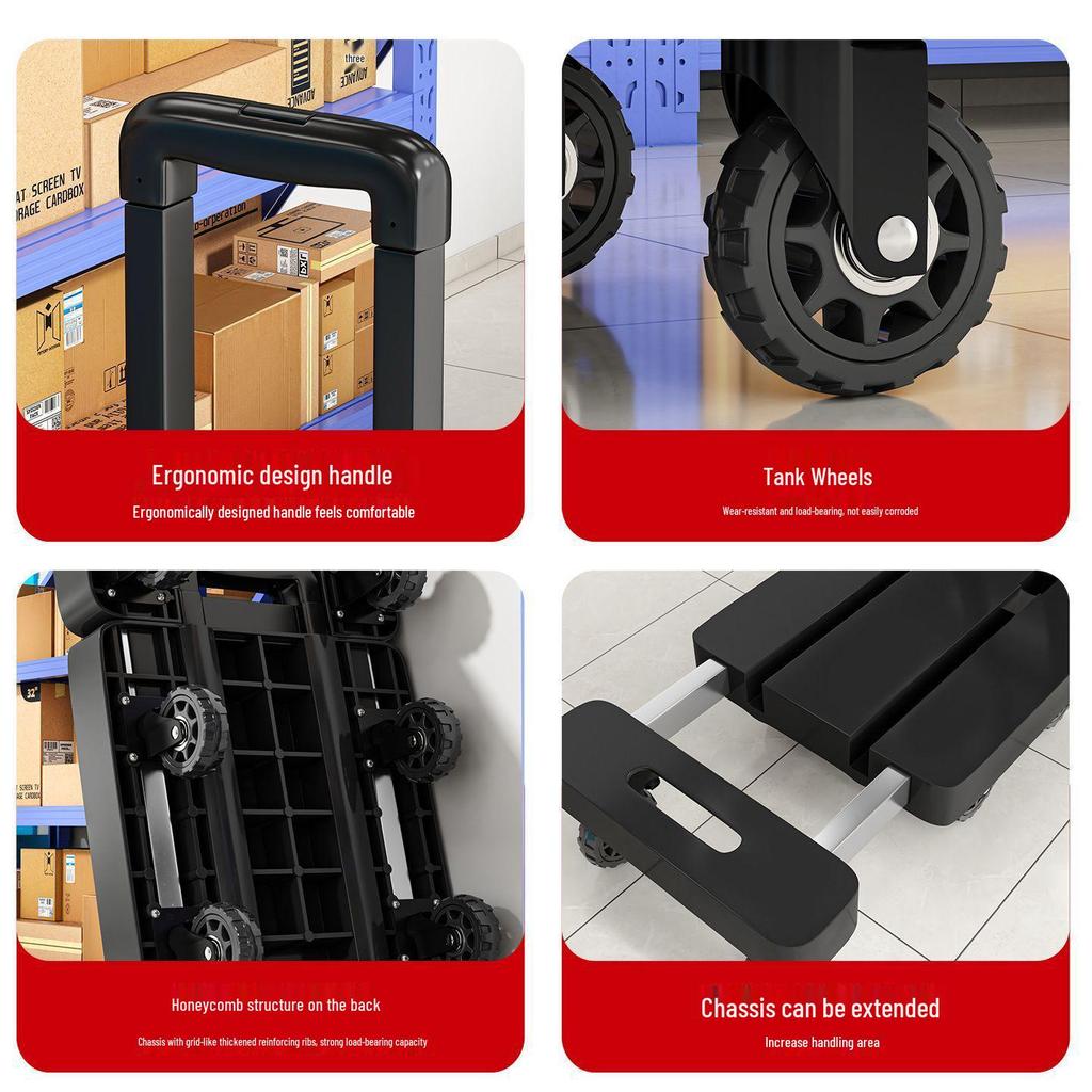 Compact Folding Telescopic Hand Truck for Household Use