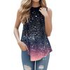 Damska Moda Casual Bez Rękawów Kamizelka Vintage Nadruk Okrągły Dekolt Top bez Rękawów
