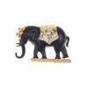 Black Gold Retro Elephant Brooch Set Shiny Rhinestone Inlaid Exquisite Craft for Women Hat Bag Decoration Jewelry Gift