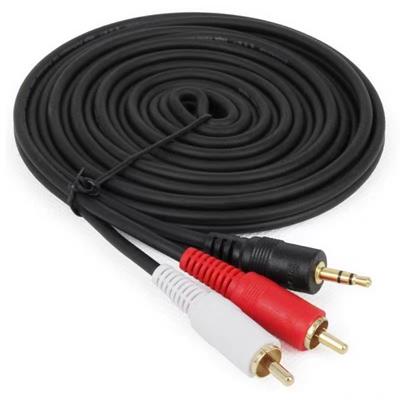 3,5 mm auf 2 Cinch-Audio-Video-Kabel, Y-Splitter-Kabel für PC, DVD, Computer, TV-Recorder, Lautsprecher