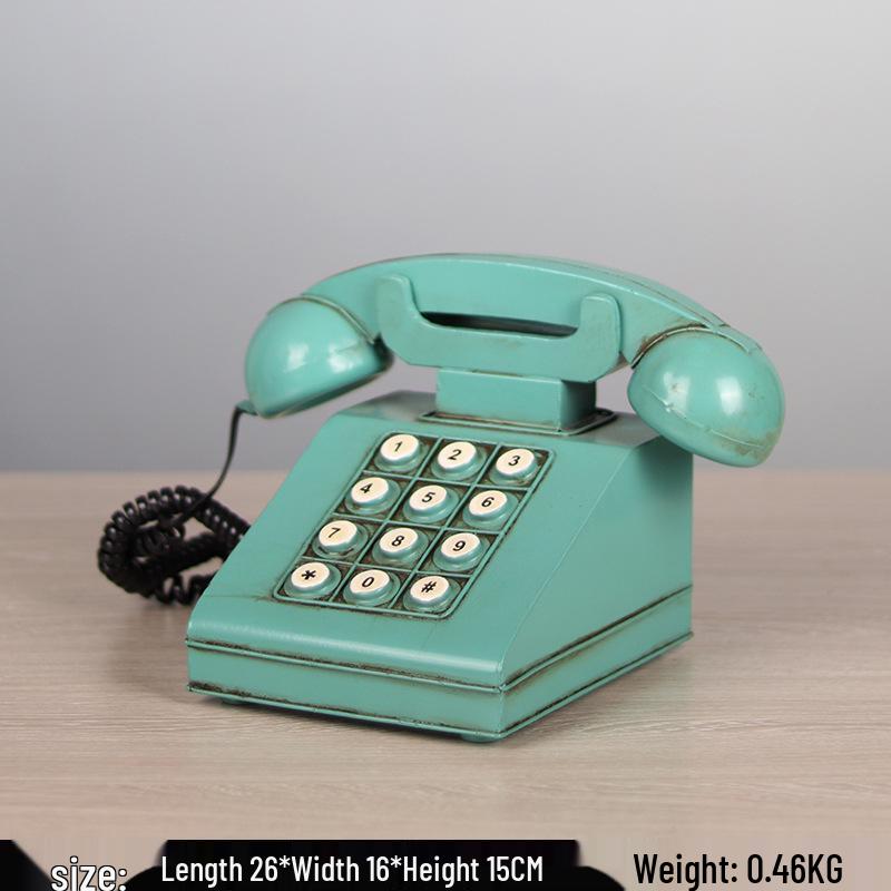 Retro All-Metal Telephone Model: Home Decoration & Wine Cabinet Ornament