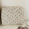 Vintage Flower Quilted Makeup Bag Coquette Organizer Bag Cute Floral Cosmetic Bag  for Women Girls