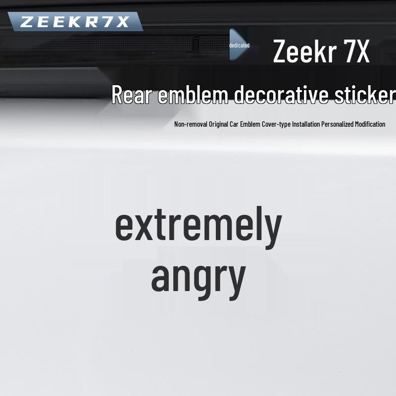 Zeekr 7X Black Warrior Car Emblem: Metal Rear Blackened Sticker for 2025-2026 Models
