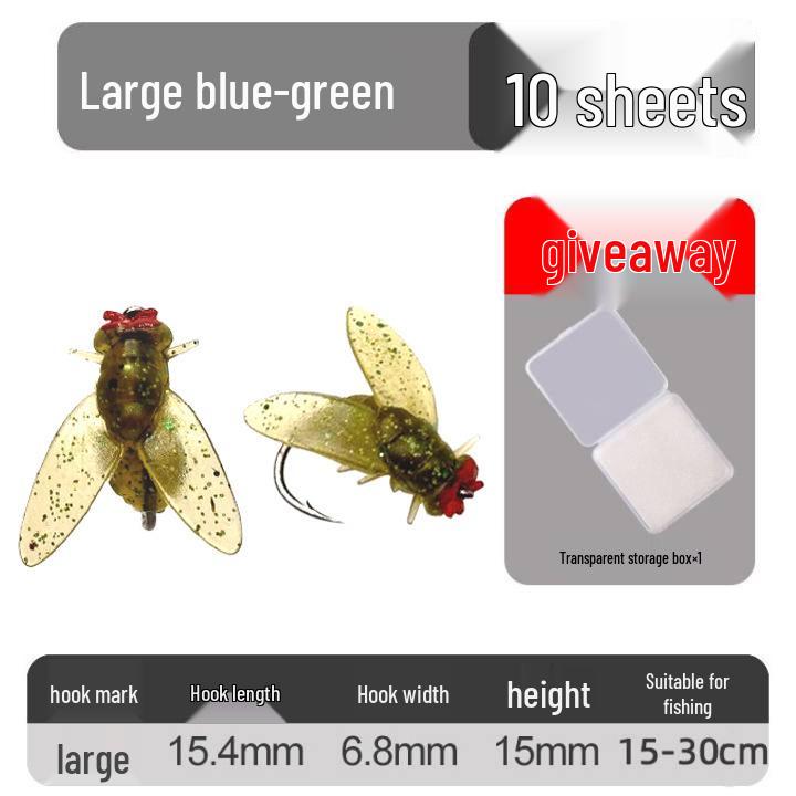 Bionischer Weichfliegenfischhaken: Künstlicher Insektenköder für Bachfischen, Weißfische und Döbel.