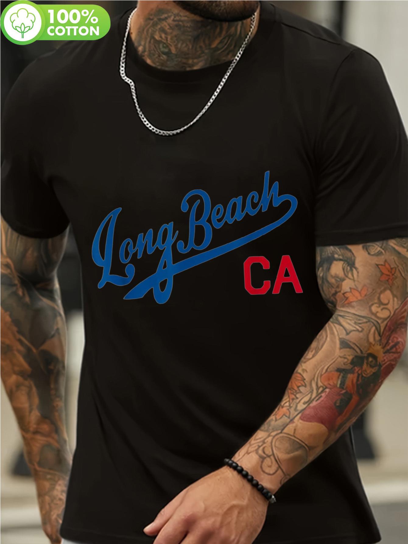 Kings of Long Beach California Graphic T-shirt - 100% Cotton Crew Neck Short Sleeve Tee S