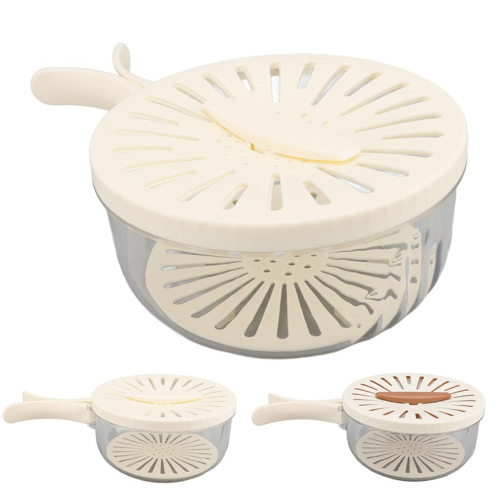 Fruit Vegetable Washing Bowl Thickened Double Layer Multifunctional Draining Bowl with Lid Foldable 