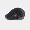 Autumn Winter Warm Beret Knitted Stitching Cap for Men Women British Middle-Aged Flat Caps Peaked Cap