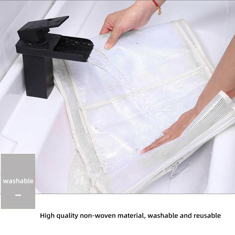 3 Layers 6 Compartments White Storage Hanging Bag Hanging Storage Bag Bedroom Wardrobe Storage Dust Bag -1pcs