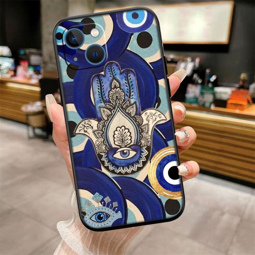 Hamsa Hand Amulett Psychedelisch Neu Hochwertige Muschel Handyhülle für Redmi Note 13 14 Pro+ Plus A3 A3X 13X 13C 13R 14S 14C 14R