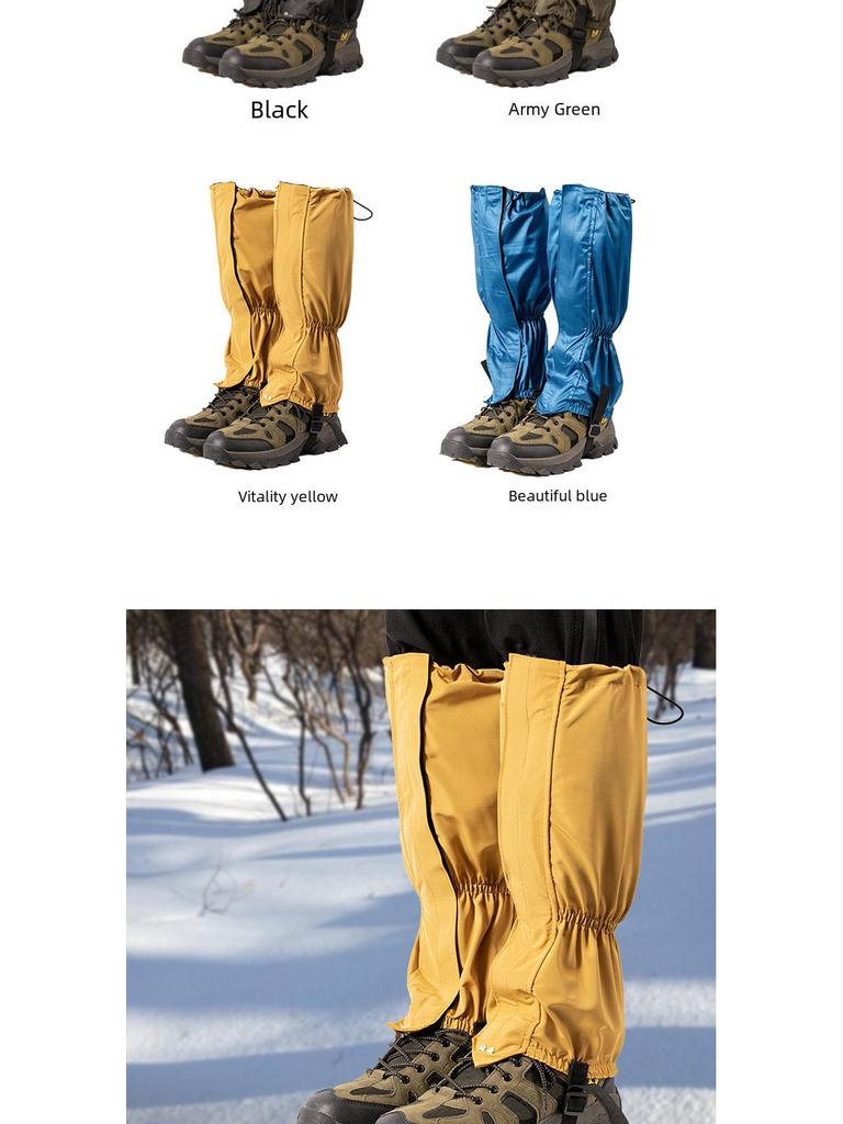 Kratzfeste Outdoor-Schnee- und Wüstenwander-Leggings mit Reißverschluss und Klett-Sandabdeckung