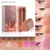 YOUNG VISION 1PCS Heart Blush Cream Contouring Stick Face Modifier Mousse Blush Lipstick 2-in-1