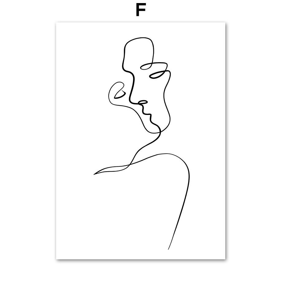Abstract Sexy Woman Face Lines Wall Art PaintingCanvas  Nordic Aesthetic Posters And Prints Wall Pictures For Living Room Decor