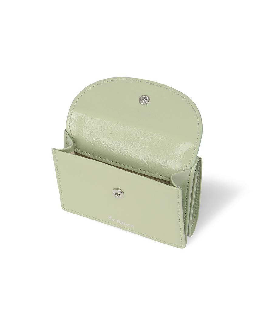 Fennec Crinkle Halfmoon Mini Wallet - Pistachio