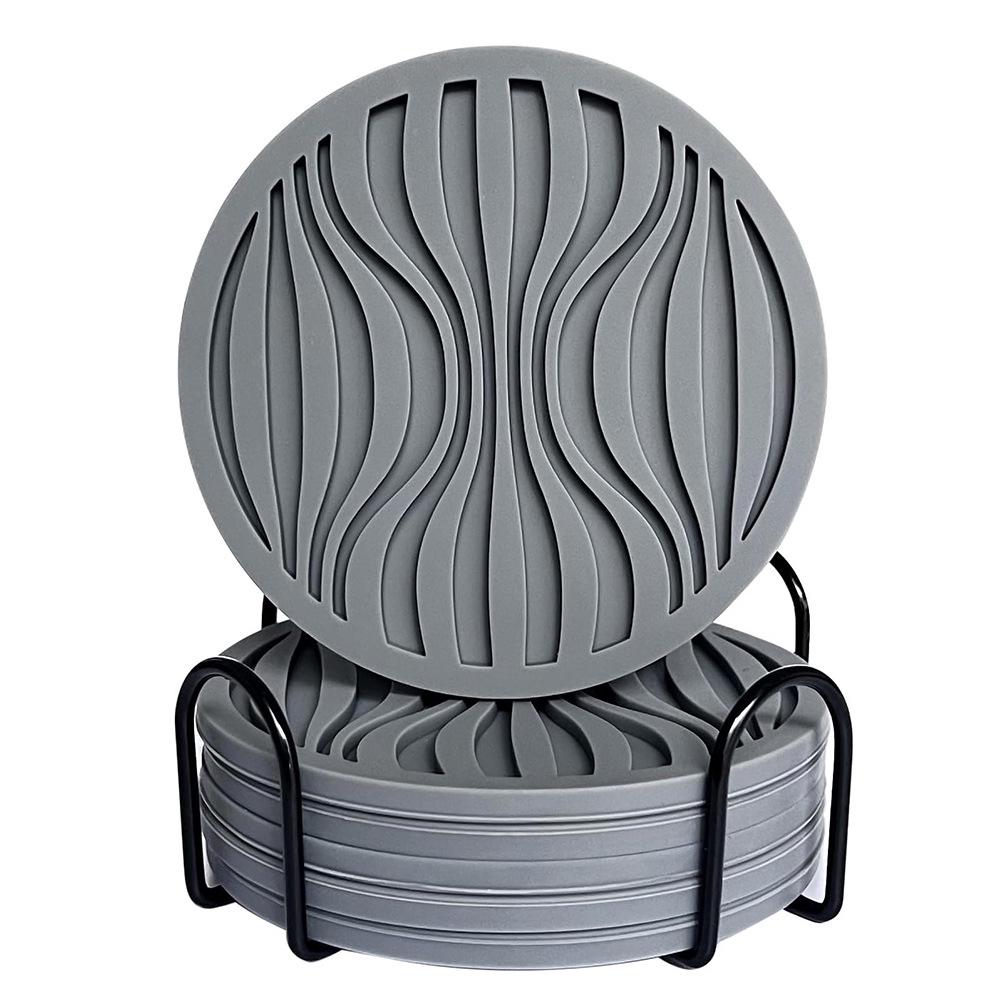 Round Silicone Coaster Set - 10cm Heat Insulation Pads for Tea and Coffee Cups