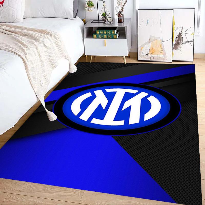 Inter Milan Emblem Dynamic Background Carpet Printing Living Room and Bedroom Mats Dormitory Decoration Protective Pad Art