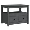 Vidaxl Stolik Kawowy, Szary, 71X49X55 Cm, Lite Drewno Sosnowe